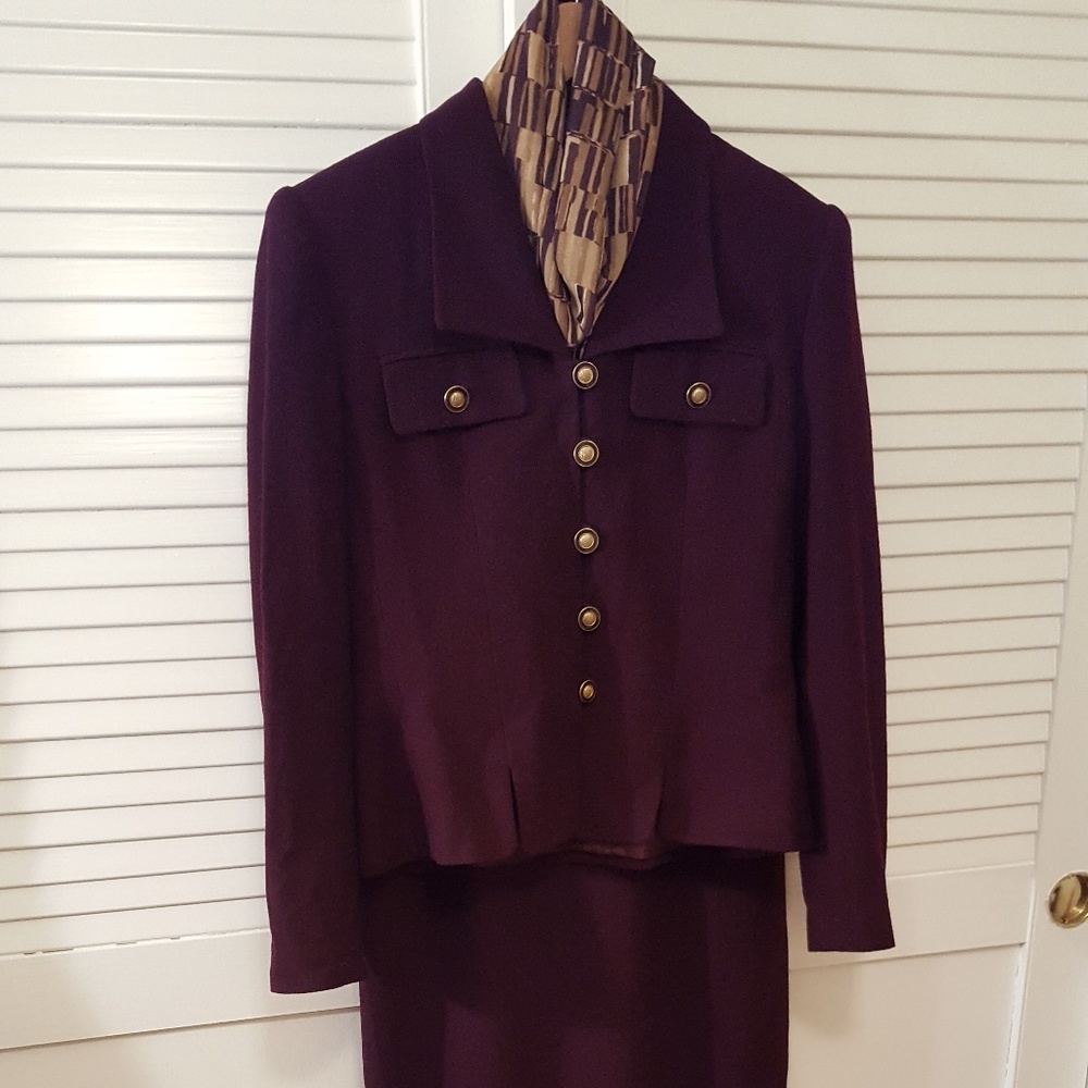 women's two piece wool suit